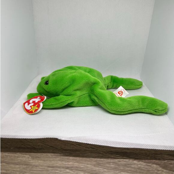 TY BEANIE BABIES LEGS the FROG 1993 Plush Stuffed Animal & Card - Picture 2 of 7